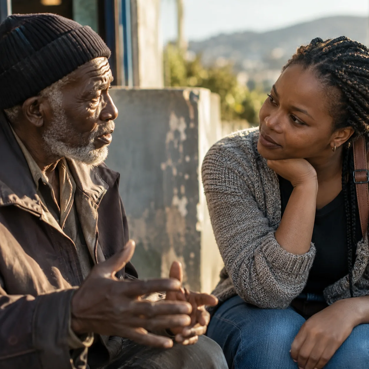 A person being listened to with care
